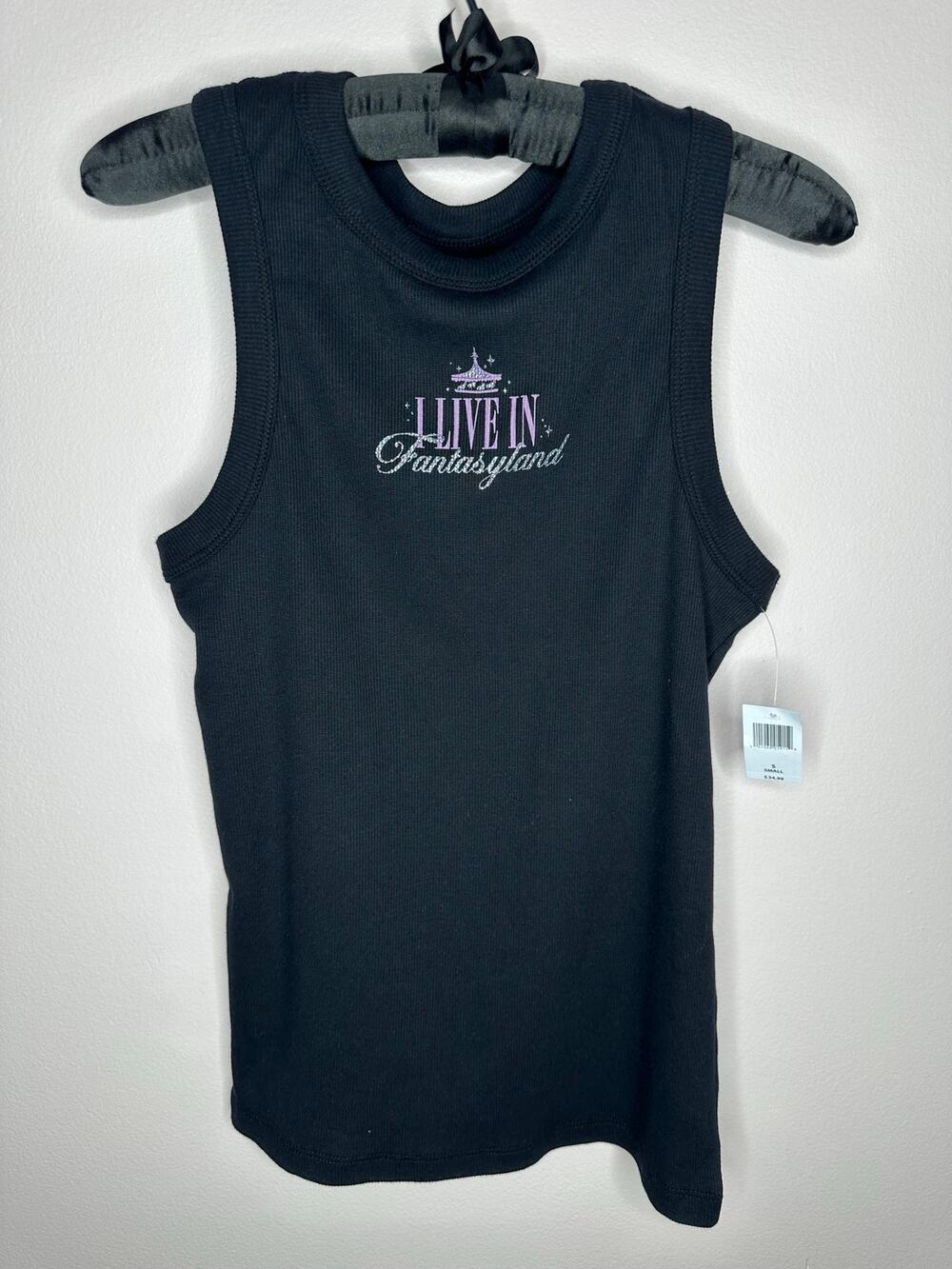 Disney Parks I Live In Fantasyland Black Tank Top